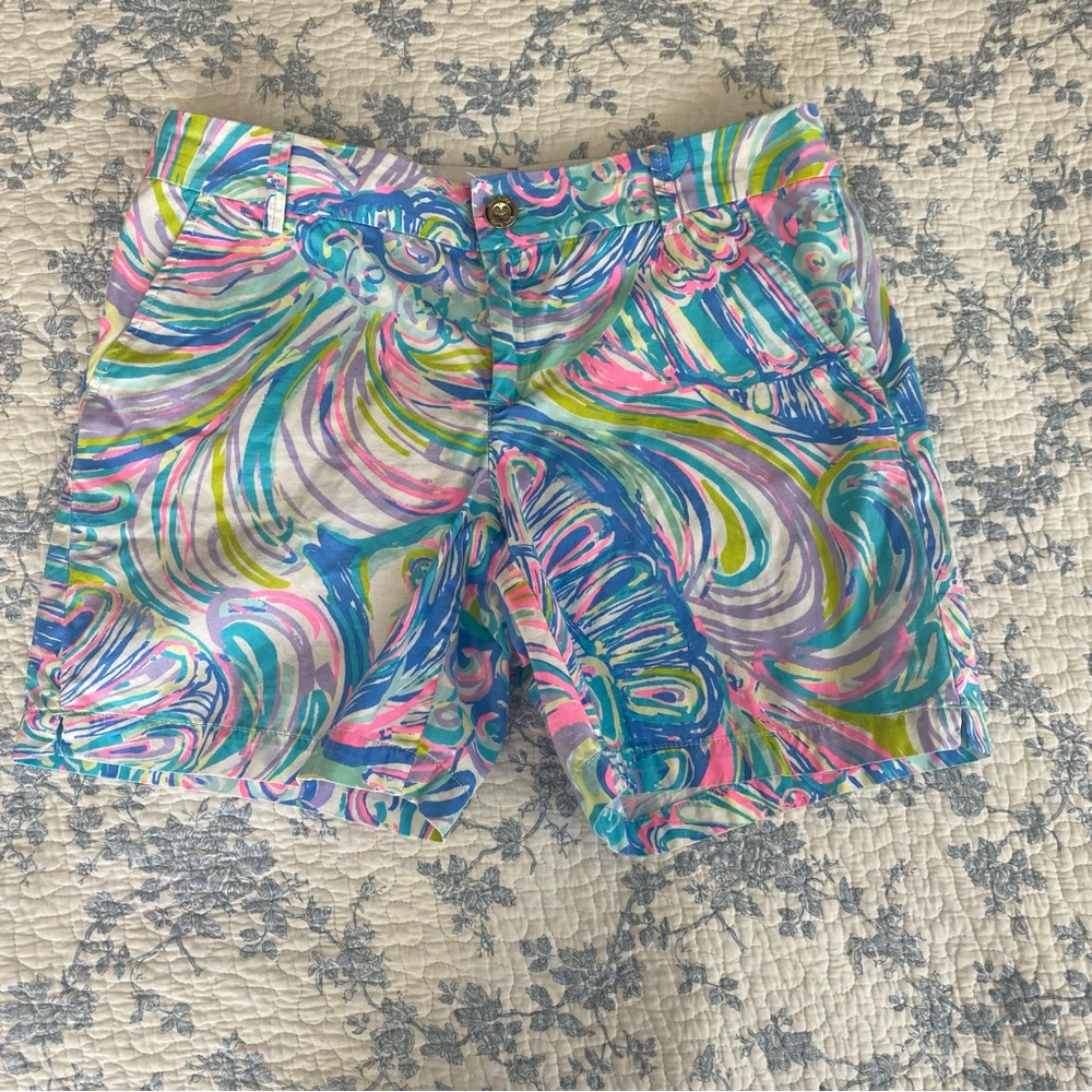 Lilly Pulitzer The Jayne Bermuda Short Gillty Pleasure 100% Cotton Size 8